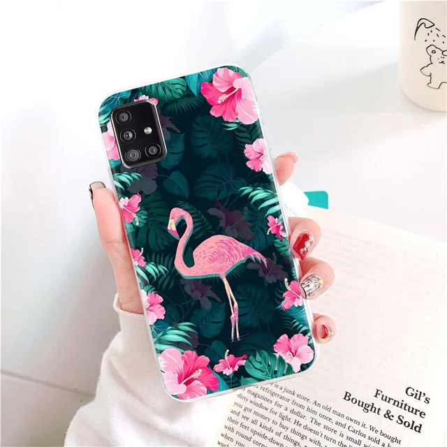 For Samsung A32 Case For Samsung Galaxy A12 A21S A52 A72 A51 A71 Flamingo Soft TPU Silicone 4G 5G A325F A326B Back Cover Fundas Q069