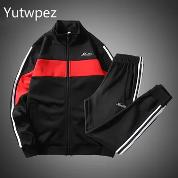 

Sweatsuit Men Set Fashion Spring Sporting Suit Hoodies Sweatshirts Jacket+Pants Sportswear 2 Piece Set Tracksuit For Men Clothes