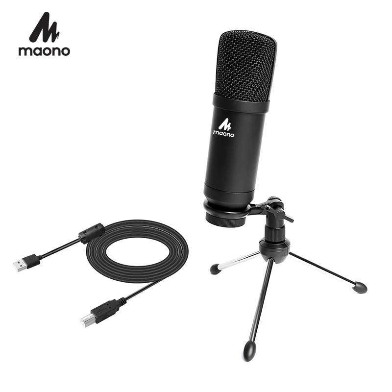 100% MAONO Metal USB Condenser Recording Microphone For Laptop MAC Or Windows Cardioid Studio Recording Vocal Voice Over YouTube