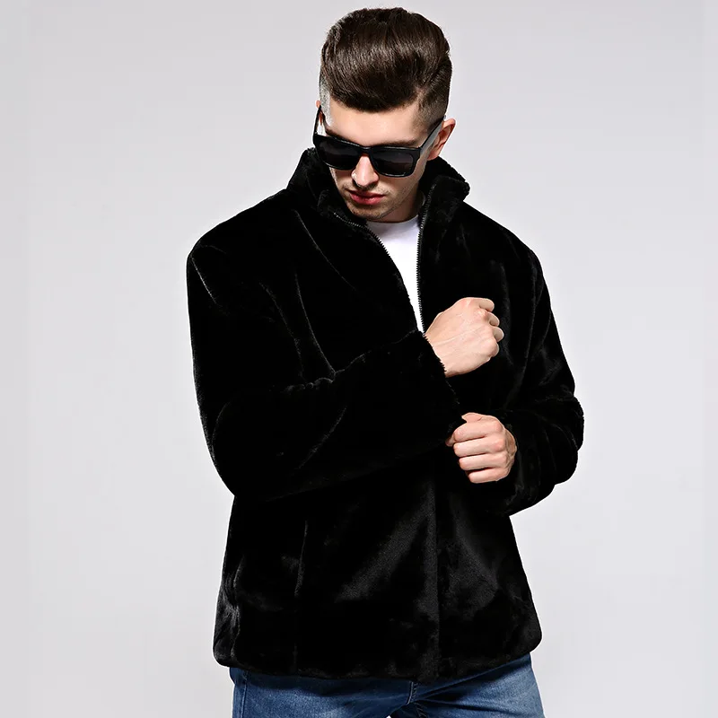 

Fur coat men's Korean casual jacket stand collar mink coat men's imitation mink coat