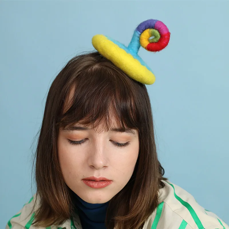 

Mini Top Hat Elf Ear Yellow Elegant Felt Hat Creative Gift Hair Accessories Lolita Cute Women Hat Street Fashion