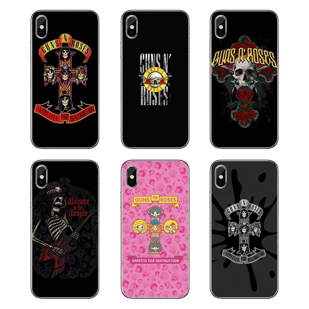 Для iPod Touch iPhone 4 4S 5 5S 5C SE 6 6S 7 8 X XR XS Plus MAX guns n roses музыкальный ремешок Ретро мягкие