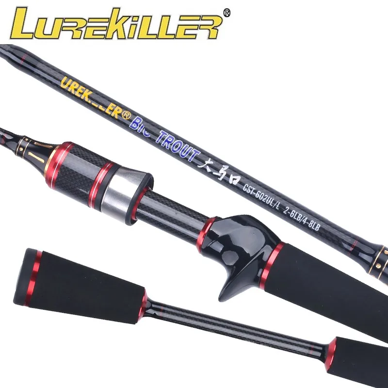 

Free Shipping! Lurekiller UL/L action double tips trout rod 50t high carbon 1.8m/1.9m two tips spinning /casting rod 2 action