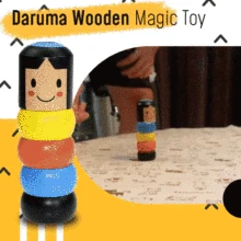

New 1 Set Magic Toy Close Up Stage Magic Props Fun Toy Accessory Immortal Daruma Unbreakable Wooden Man Magic Tricks Gifts