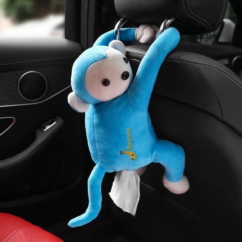 Creative Cartoon Tissue Animal Monkey Car Hanging Paper Cute Holder Napkin T3W6 
