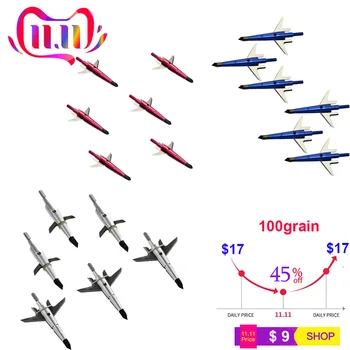 

Clearance!! 6pcs Arrow Head Broadhead Tips Arrow Point Archery Arrowheads for Compound Bow Crossbow Recurve Bow Hunting