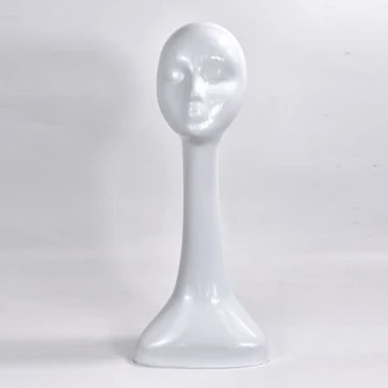 

New Luxury Women Long Neck Art Abstract Female Mannequin Head Female Display Hats Wig Scarf Mask Mould Show Light White Model