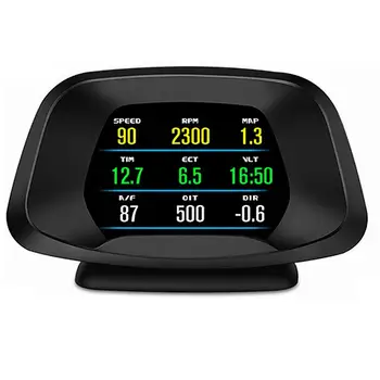 

P19 Universal Head Up Display Car 4 Digital OBD2 GPS Dual System HUD Speedometer Speedup Test Overspeed Alarm Water Temperature