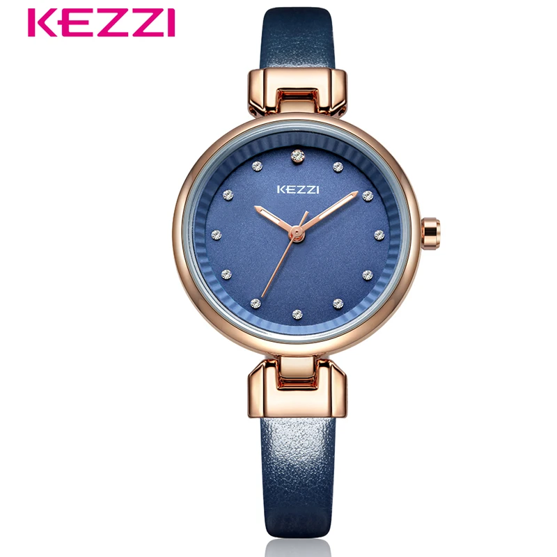 

KEZZI Women Dress Watch Quartz Wristwatch Simple Elegant Style Small Dial Watch Waterproof Leather Watches Montre Femme
