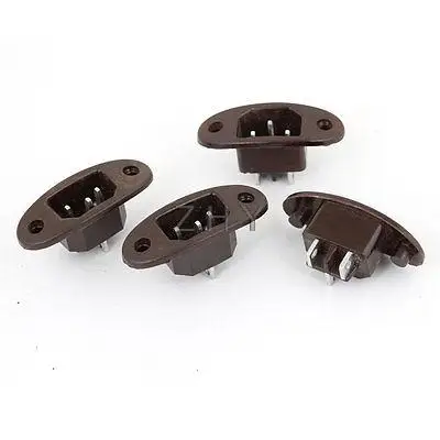 

IEC320 C14 Power Cord Socket Receptacle Fuse Holder Coffee Color 250V 10A 4Pcs