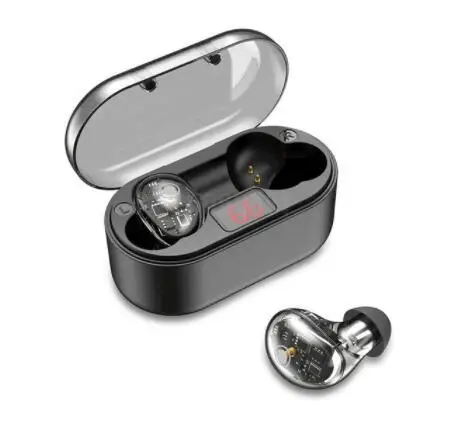 X7 TWS Bluetooth 5,0 наушники 8D Беспроводные стереонаушники водонепроницаемые спортивные наушники гарнитура с микрофоном зарядная коробка - Цвет: Черный