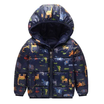 

Boys Girls Cartoon Cotton Jacket 2020 New Winter Children Thick Cotton Warm Hooded Coat