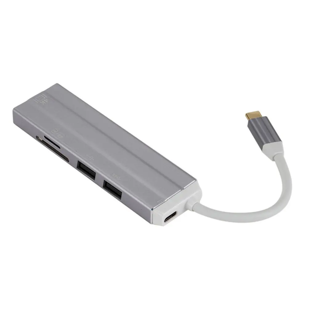 6 в 1 USB-C концентратор 4 к HD видео аудио кабель адаптер Тип C к HDMI usb 3,0/usb 2,0 с SD/TF кард-ридер Тип C usb-хаб