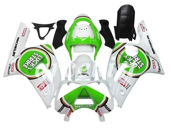 

New ABS Injection Mold Motorcycle Fairings Kit Fit For Kawasaki Ninja ZX-6R 636 2003 2004 03 04 body set Green White