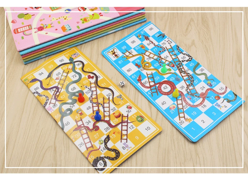 Board Game Snake Ladder Flight Chess Educational Kids Toys Parent-child Interactive Family Party Games Snakes Ladders Toys Gifts