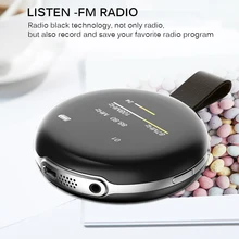 Круглый Bluetooth MP3-плеер встроенный динамик с FM Электронная книга звук портативный аудио 8 Гб Запись видео мини спорт музыкальный плеер