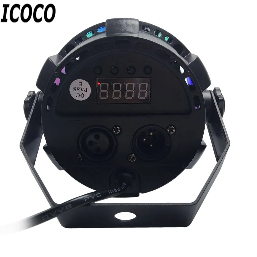 ICOCO 12*1 Вт Светодиодный плоский пластиковый RGB светодиодный сценический светильник 4 Управление модельное освещение для вечерние бар KTV Flash Deal для США/ЕС/Австралии/Великобритании Plug