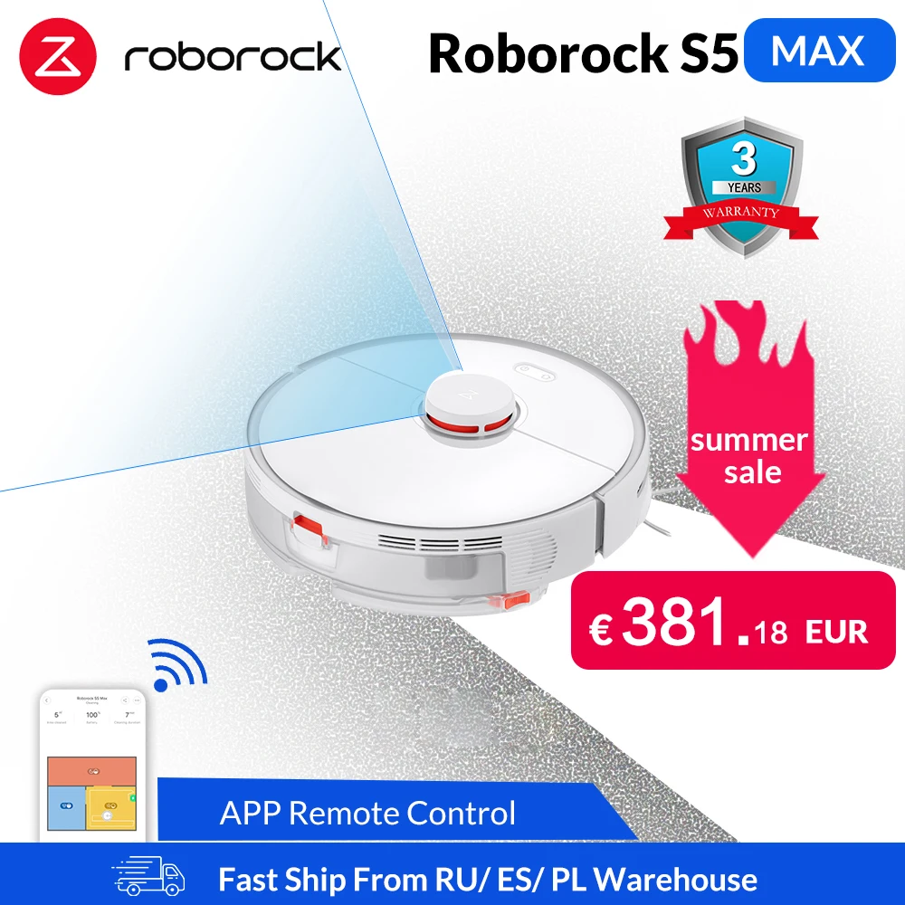 Robot sprzątający Roborock S5 Max z Polski za $382.74 / ~1439zł