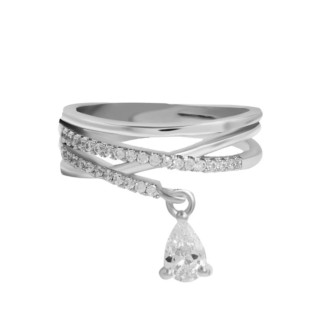 Luxury Water Drop ring 925 Sterling silver AAAAA cz Unique statement Party Wedding Band Rings for women Birdal Vintage Jewelry