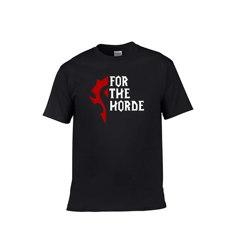 

men's 100% cotton t shirt warcraft basic tshirts short sleeve unisex tee WOW For The Horde t-shirts mens black tee women's T