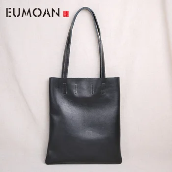 

EUMOAN Leather handbag for ladies, simple and large one shoulder bag, cowhide bag for ladies