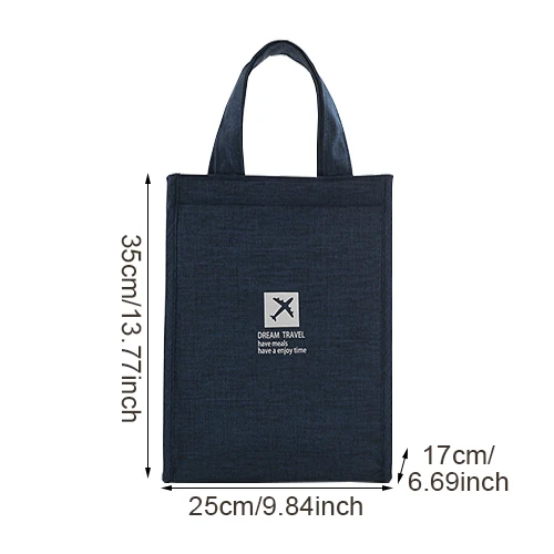 Deep Blue L Bag Модная Портативная Термосумка для ланча, сумка для еды, свежий Bento, офисный напиток для пикника, холодноизоляционный органайзер, сумка, аксессуары, поставка - Цвет: Deep Blue L Bag