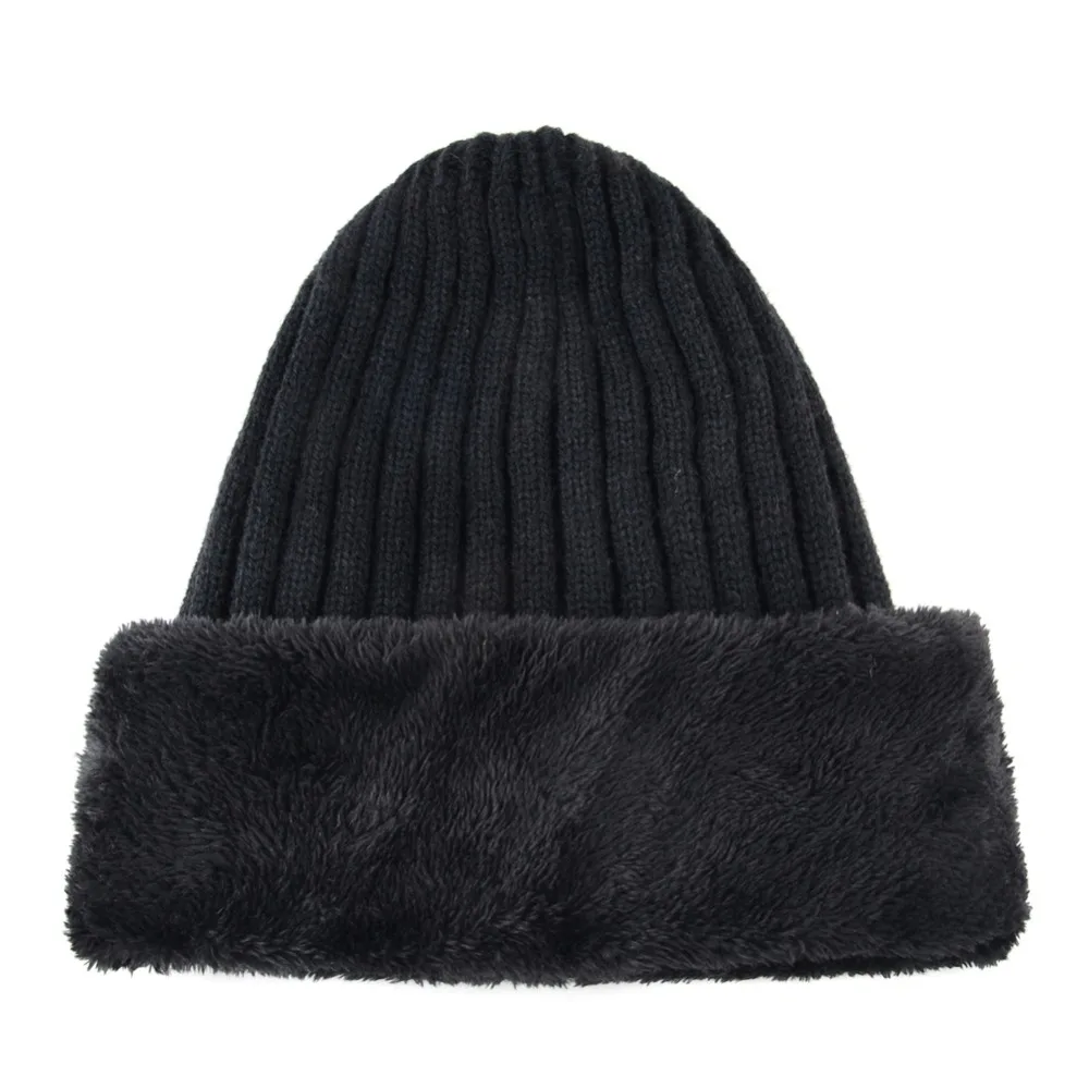 Winter Beanie And Scarf For Men Solid Thick Knitted Hat Scarf Set Outdoor Snow Skullies Beanies Women Warm Velvet Hats Scarves