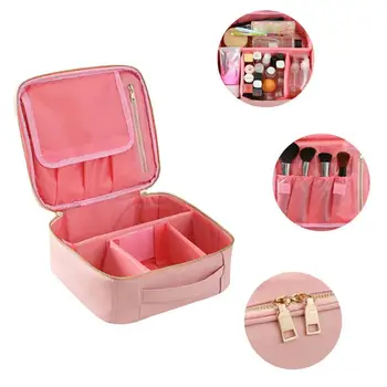 

PU Leather Handheld Cosmetic Bag Lightness and Portability No Space Occupy Portable Waterproof Toiletry Storage Organizer