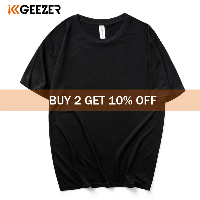 

US/Eur Plus Size Men T Shirt Black White Solid Color Short Sleeve T-Shirt Mens Tee Shirt Summer Tshirt