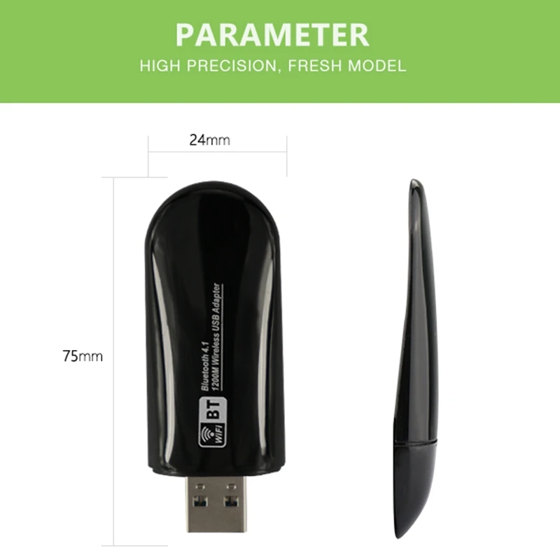 2-в-1 мини Wi-Fi 5 ГГц сетевая карта Bluetooth 4,1 Беспроводной Ac 1200 адаптер Mbps Dual Band сетевой карты для настольного компьютера ноутбука тв