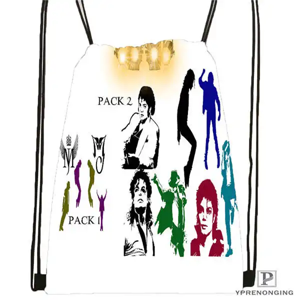 Drawstring Backpack Пользовательские Майкл Джексон походная сумка на шнурке милый рюкзак дети ранец(черная спина) 31x40 см#180612-02-28 - Цвет: Drawstring Backpack