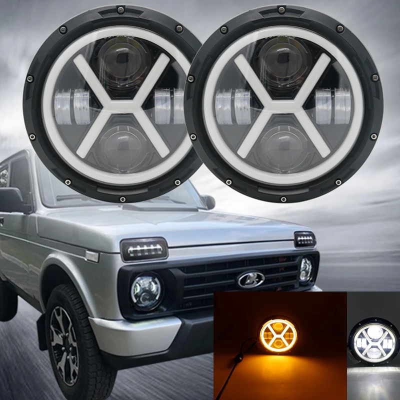 2 шт. 7 дюймовые круглые Галогенные Светодиодные фары для Jeep Wrangler Unlimited JK дюймов