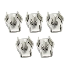 304# Stainless Steel Wire Rope Single Clip Chuck Lock Cable Clamp Fastener Caliper Full Set Size M3 M4 Swivel Clamps 5pcs/lot