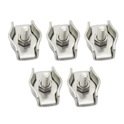 304# Stainless Steel Wire Rope Single Clip Chuck Lock Cable Clamp Fastener Caliper Full Set Size M3 M4 Swivel Clamps 5pcs/lot