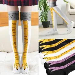 Winter Autumn Women Chicken Legs Stocking Girl 3D Print Funny Over Knee Thigh High Sock Warm Long Tube Socks Gift Thin Toe Feet