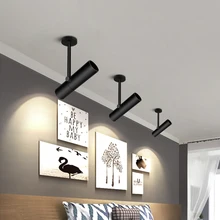 Точечный Регулируемый светильник светодиодный светильник 7 Вт 12 Вт фоновая лампа светодиодный COB отслеживание света поверхностного монтажа Потолочный светодиод освещение в помещении