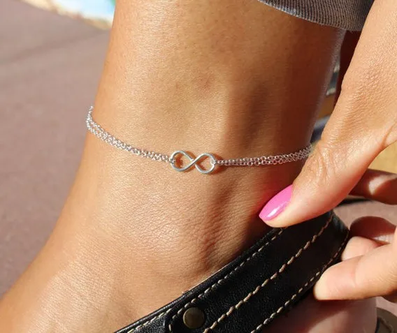

E0071 European And American-Style New Style Foot Ornaments Exquisite Beautiful Sexy Versatile Fashion Elegant Bow Anklet Double