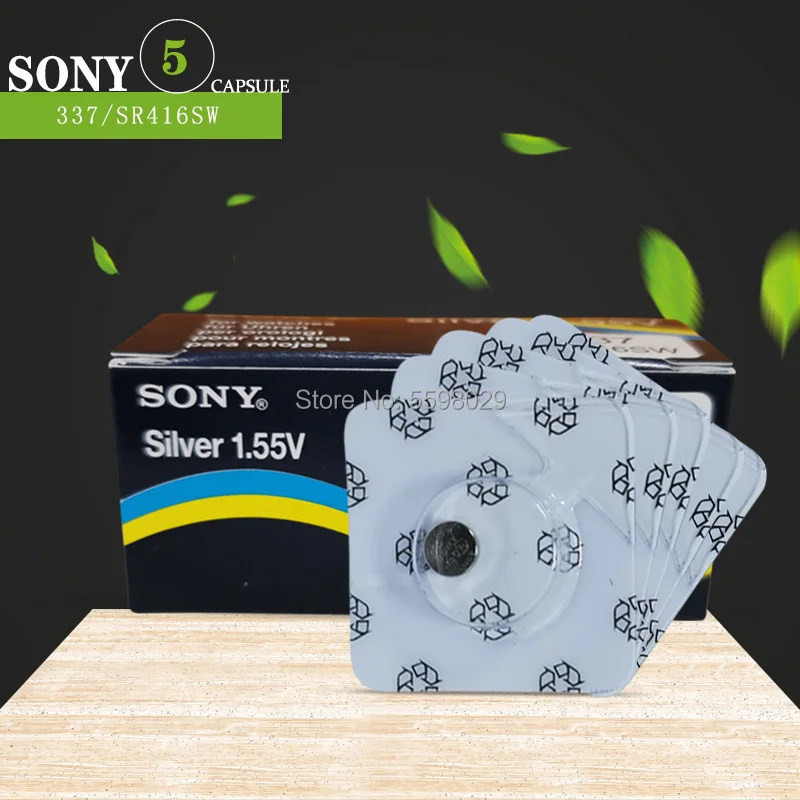 5 шт./лот Sony 100% оригинальный 337 SR416SW 1 55 V аккумулятор из оксида серебра для часов