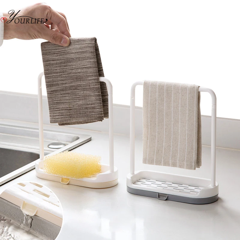 

OYOURLIFE Removable Kitchen Desktop Sink Organizer Sink Sponge Holder Drain Drying Rack Bathroom Kitchen Sink Accessories Holder