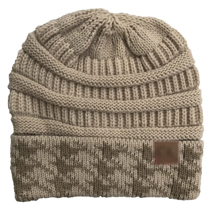 Beige with logo Зимние шапки Wo мужские s Beanie Теплые, вязаные шапки s Beanies унисекс повседневные шапки Мужская хип-хоп Лыжная шапочка теплая шапка Рождественский подарок - Цвет: Beige with logo