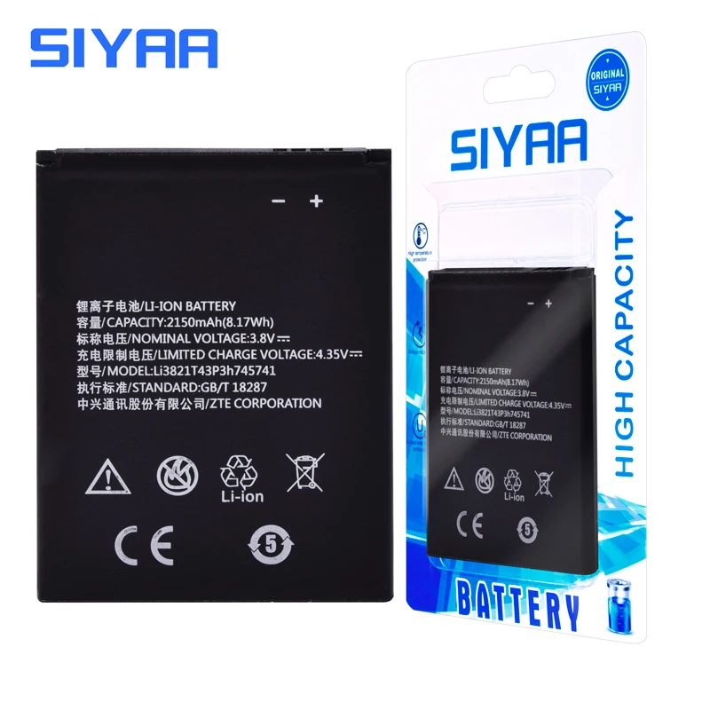 SIYAA оригинальный телефон Батарея LI3821T43P3H745741 для ЖК дисплея ZTE Blade L5 плюс C370