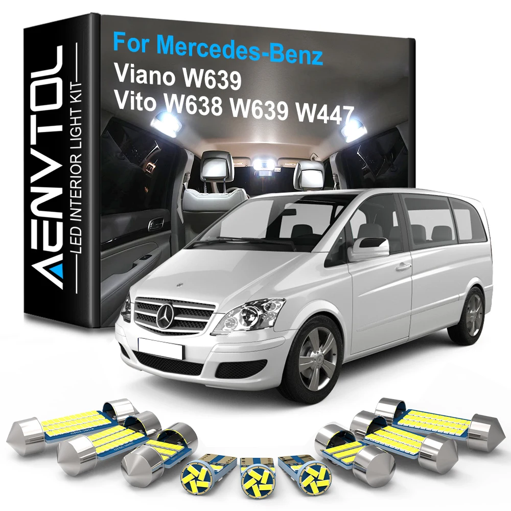 Светодиодная внутренняя лампа AENVTOL Canbus для Mercedes Benz Viano Vito W638 W639 W447 1996-2012 2013 2014 2015 2016