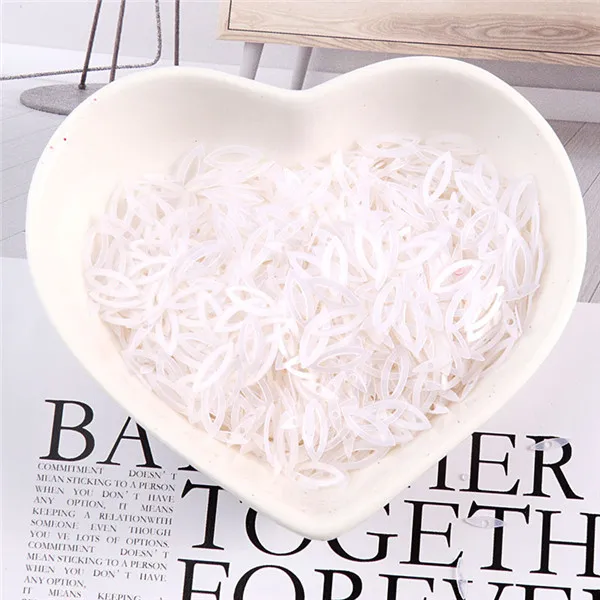 100Pcs/Pack 3*9MM Hollow Horse Eyes Sequins PVC Paillettes DIY Wedding Sewing Sequin Craft Garment Lentejuelas Accessories Matte White