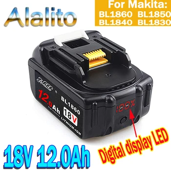 

Alalito 2PCS 18V 12000mAh 12.0Ah Rechargeable For Makita Power Tools Battery with LED Li-ion Replacement LXT BL1860 1850 18v 12A