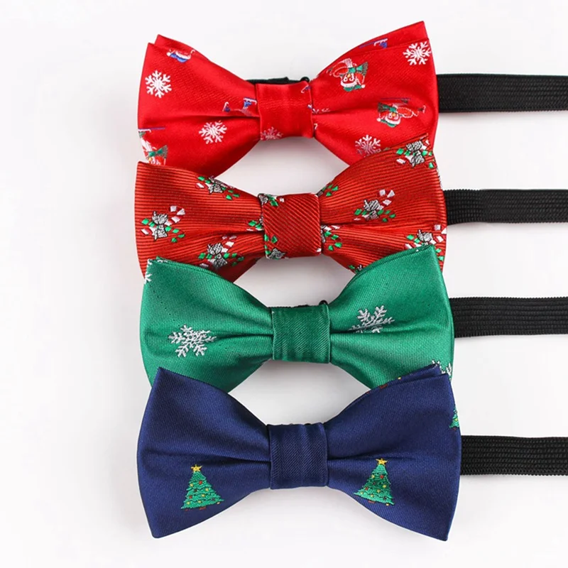 Рождественские галстуки-бабочки для мальчиков с рисунком снежинок, рождественской елки, галстук-бабочка для детей, подарки для детей, красный, синий галстук-бабочка, Размер 9 см* 5 см