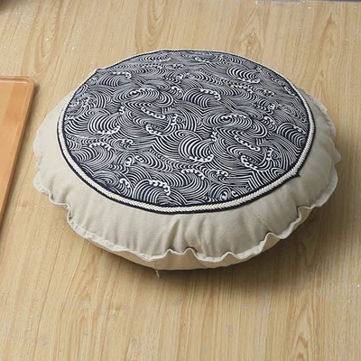 Хлопковый и льняной Круглый Большой Балконный Коврик для йоги, коврик для медитации, коврик для чайного столика Коврик для медитации удаляемый моющийся подушка