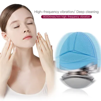 

EMS Vibration Facial Cleansing Brush Silicone Waterproof Face Cleaner Dead Skin Blackhead Removal Rechargeable Face Cleaner 31