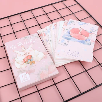 

30pcs/pack cartoon animal paper gift cute greeting gifts card postcards invitation card for girl message label kawaii business