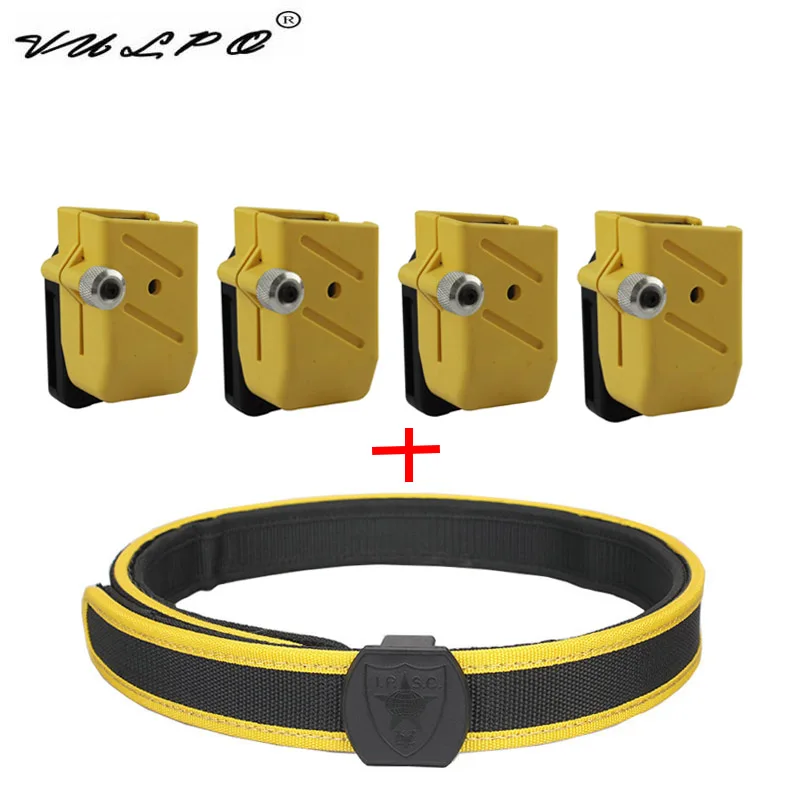 Yellow 4 Pouch VULPO Охота страйкбол тактический IPSC стрельба ремень скорость подсумок набор пистолет Маг кобура - Цвет: Yellow 4 Pouch