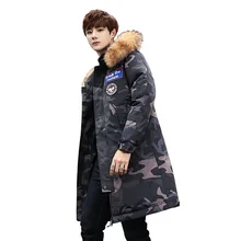 Хороший популярный трендовый согревающий высококачественный удобный удлиненный пуховик с меховым воротником, утепленный ветрозащитный водонепроницаемый пуховик